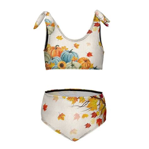Landscape Painting Farmhouse Girl S Piece Bikini Set Beach Sport Swimsuit Swimwear Y Cm