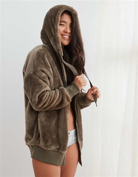 Aerie Fuzzy Sherpa Oversized Hoodie