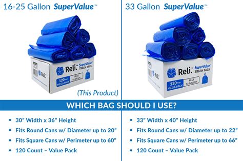 Reli Supervalue Gallon Recycling Bags Count Blue Trash