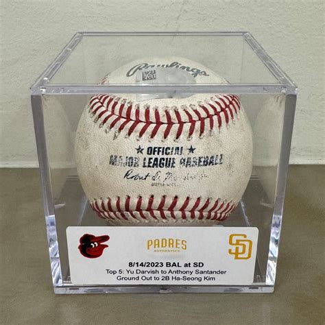 Yu Darvish Bal At Sd Autographed Game Used Baseball Most Mlb