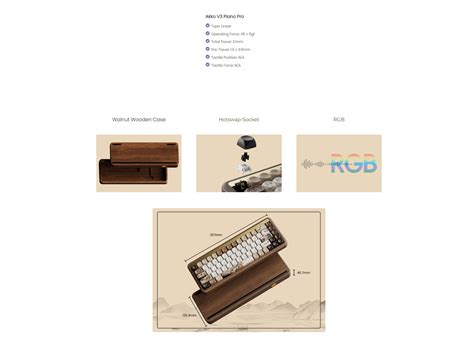 Akko Mu Mountain Seclusion Walnut Wood Case Multi Mode Rgb Hot Swappable Mechanical Keyboard