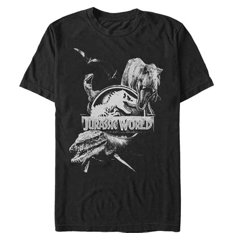 Mens Jurassic World Fallen Kingdom Logo Attack Graphic Tee Black Large