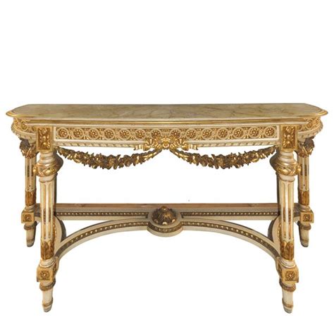 Grande Console In Legno Laccato E Dorato Fine Xix Sec Asta