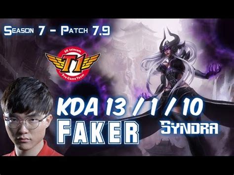 SKT T1 Faker SYNDRA Vs ORIANNA Mid Patch 7 9 KR Ranked YouTube