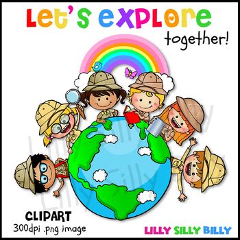 Let S Explore Together Mini Bundle Color And Black White Clipart