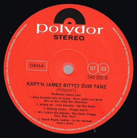 LP Käpt n James bittet zum Tanz James Last Polydor Vinyl Stereo 28