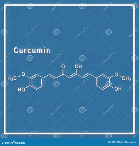 Curcumin Turmeric Spice Structural Chemical Formula Stock Image