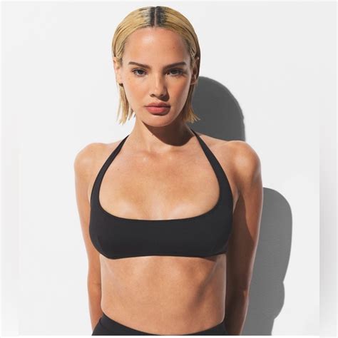 Skims Swim Nwt Skims Recycled Swim Halter Scoop Bikini Top Xxs Onyx Poshmark