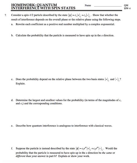 Solved Consider A Spin Particle Described By The State Chegg