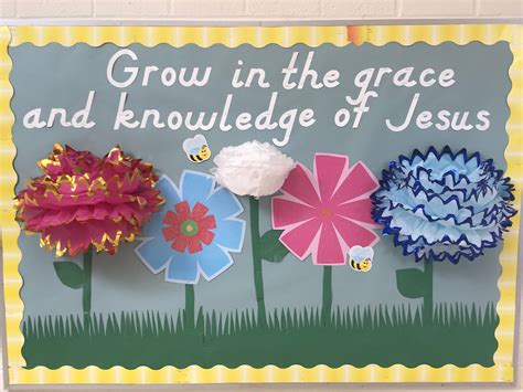 Spring Summer Bulletin Board Grow In The Grace And Knowledge Of Jesus