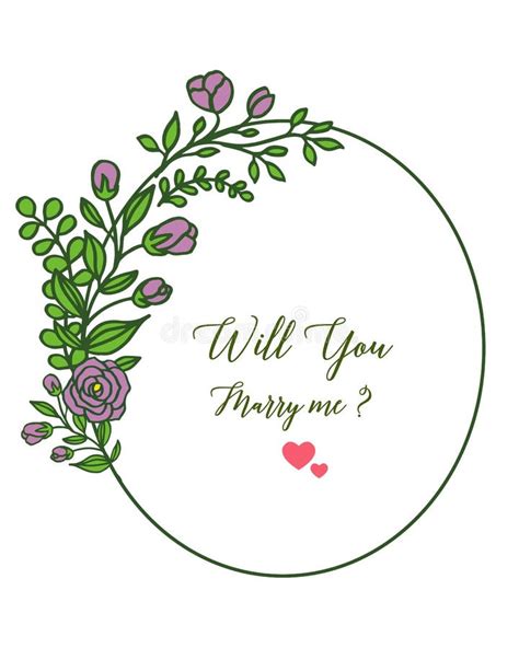 Vector Illustration Greeting Card Will You Marry Me For Pattern Purple