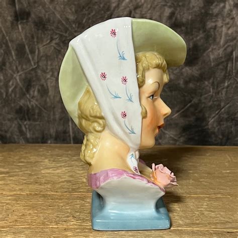 Vintage Lady Head Vase Ucagco Head Vase Head Vase With Etsy