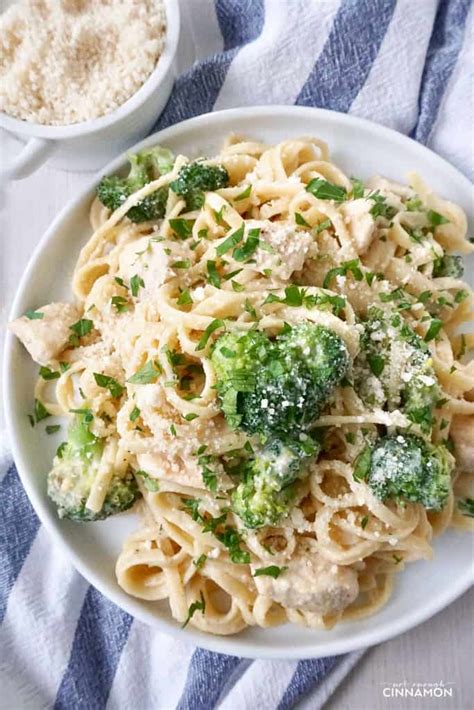 Chicken And Broccoli Fettuccine With Cauliflower Alfredo Sauce