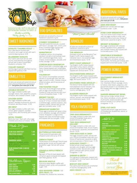 Toasted Yolk Menu Updated Dec 11 | PDF | Sausage | Salad