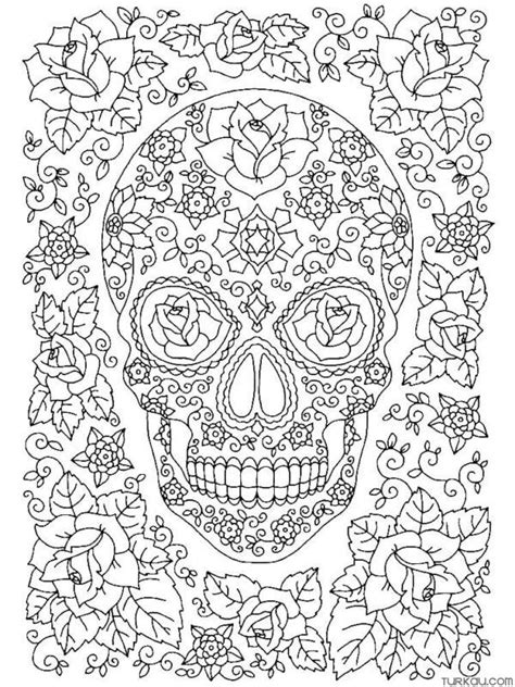 Hard Skull Mandala Coloring Page Turkau