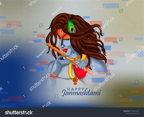 Innovative Illustration Lord Krishna Playing Flute Stock Vector ...