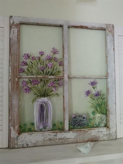 Window Wall Art Shabby Chic Decorcat Windowwindow Etsy Window Art