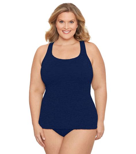 Penbrooke Krinkle Plus Size Sheath Chlorine Resistant One Piece