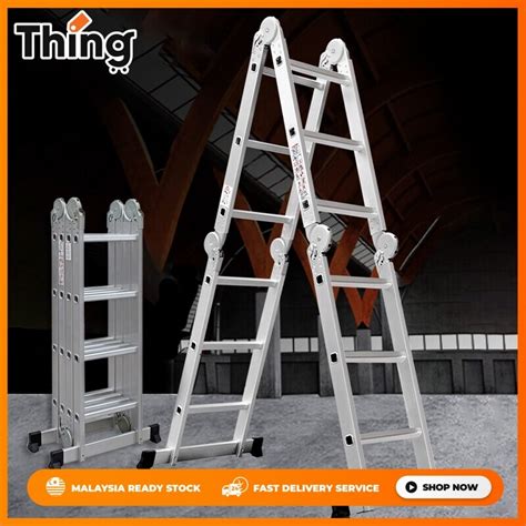 Warbase 12 Steps 16 Steps Double Sided Multipurpose Ladder Aluminium