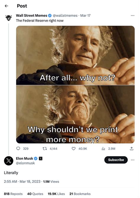 wall street memes elon musk twitter interaction - Finance PR