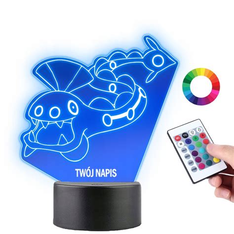 Lampka Na Biurko Statuetka Led Anime Pokemon Huntail Grawer Prezent