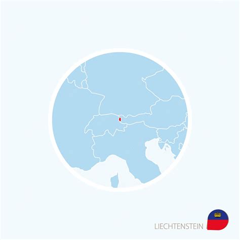 Premium Vector Map Icon Of Liechtenstein Blue Map Of Europe With