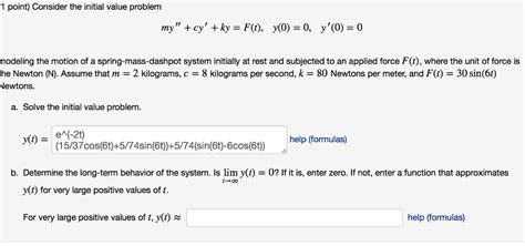 Solved Point Consider The Initial Value Problem My Chegg