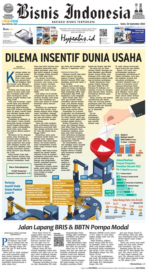 Jual Koran Bisnis Indonesia Edisi Mei Tokobisnis