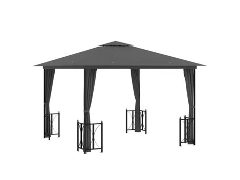 Tonnelle Avec Parois Et Toit Double 3x3 M Anthracite Conforama