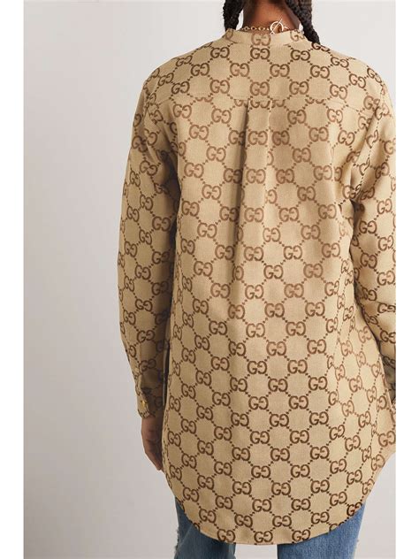 Gucci Cotton Blend Canvas Jacquard Shirt Net A Porter