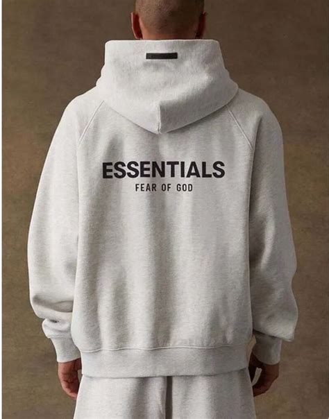 Fear Of God Fear Of God Essentials Light Oatmeal Hoodie Grailed