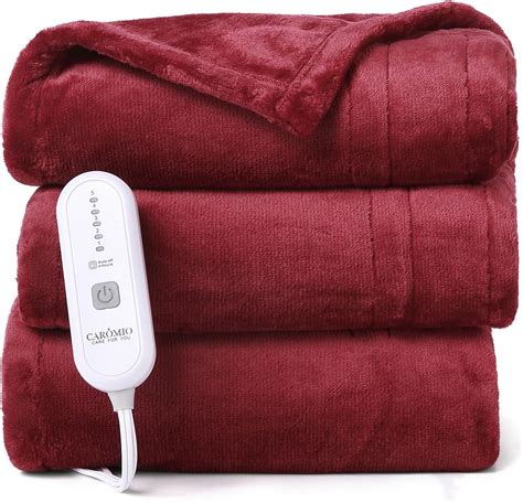 Amazon Caromio Heated Blanket Electric Throw Reversible Flannel