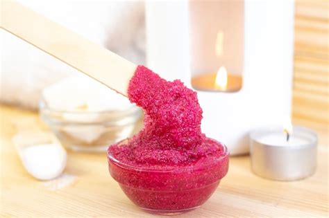 Premium Photo Natural Pink Body Scrub Made From Sugar Pink Scrub In