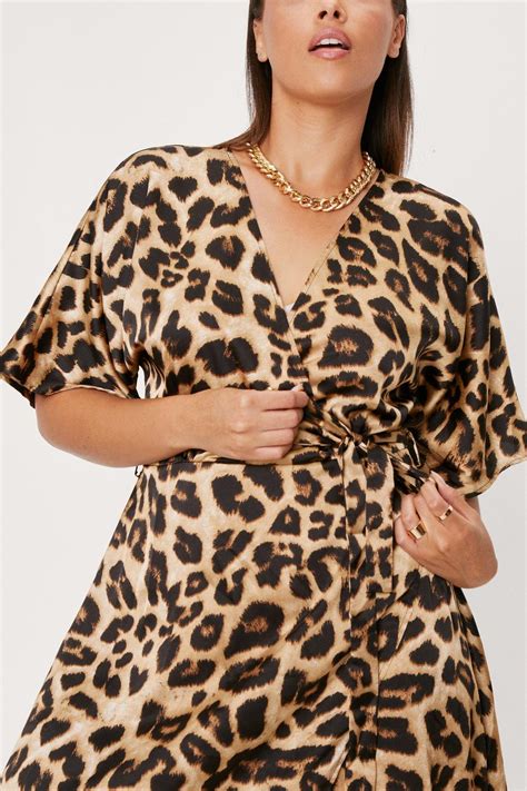 Plus Size Leopard Print Wrap Maxi Dress Nasty Gal