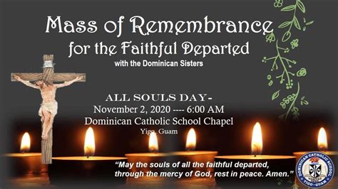 Mass Of Remembrance For The Faithful Departed November 2 2020 Youtube