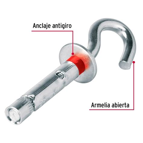 Taquetes Expansivos Con Armella Abierta 5 16 Broca X 45 Mm 4 Pz