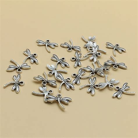 100pcs Dragonfly Charms Dragonfly Pendants Antique Silver Etsy