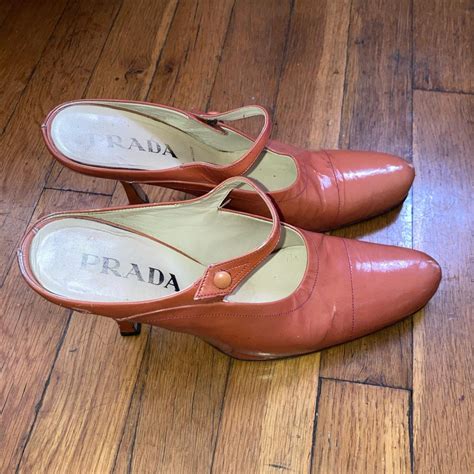 Prada Heels Vero Cuoio Leather In Coraldusty Depop