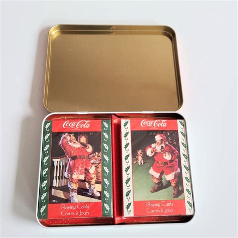 Coca Cola Nostalgia Sealed Playing Cards Double Deck Made Tin Etsy