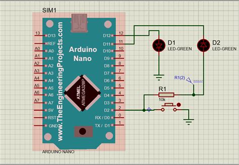 Arduino Push Button Schematic