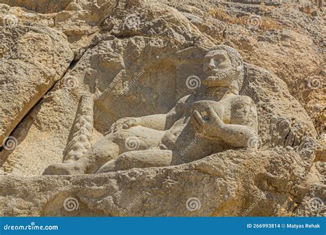 BISOTUN, IRAN - JULY 13, 2019: Statue of Hercules in Bisotun, Ir Stock Photo - Image of mountain ...