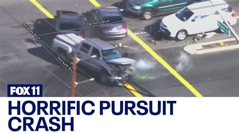 Police Chase Ends In Crash In Cerritos Youtube