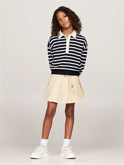 Breton Stripe Relaxed Polo Sweatshirt Black Tommy Hilfiger