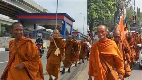 Jalani Ritual Thudong Dari Thailand Ke Magelang Para Biksu Pulang