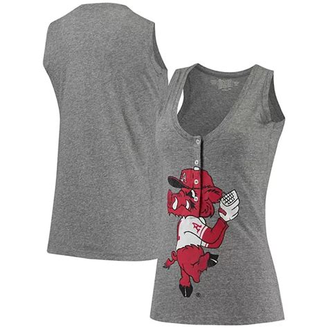 Womens Original Retro Brand Heathered Gray Arkansas Razorbacks Relaxed