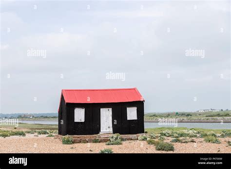 Red And Black Corrugated Metal Hut In Rye Harbour Rye Harbour Nature