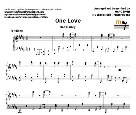 One Love (Bob Marley) Sheet music and midi file