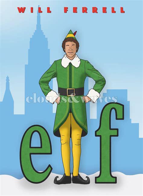 Elf Printable Movie Poster Download 2003's Art Print Film Print Phone Background Will Ferrell ...