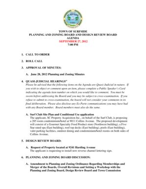 Fillable Online Town Of Surfside Planning And Zoning Board And Design