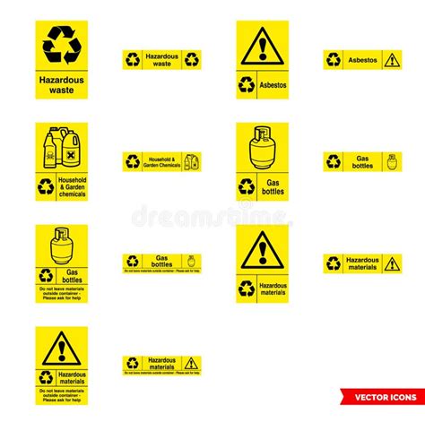 Recyclage De D Chets Dangereux L Ic Ne De Signes De Types De Couleur